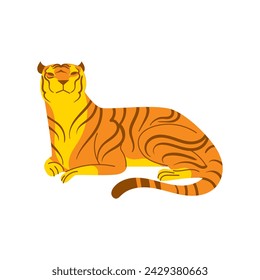 Tiger Predator Animal Cartoon Style Illustration