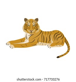 Tiger, a predatory animal. The Belgian tiger, a large wild cat single icon in cartoon style vector symbol stock illustration web.