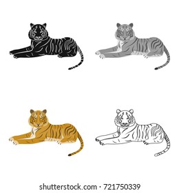 Tiger, a predatory animal. The Belgian tiger, a large wild cat single icon in cartoon style vector symbol stock illustration web.