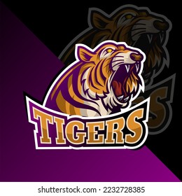 tiger premium e-sport logo design. vector design and illustration. for esport logo, tshirt design and others