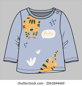 TIGER PRINT GRAPHIC KNIT TOP FOR TODDLER AND BABY BOYS