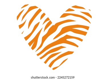 tiger print heart illustration design