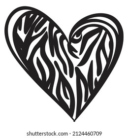 Tiger Print Heart Vektorgrafik mit Tiermuster 
