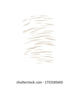 Tiger print pattern, isolated element, safari animal skin, vector texture decoration. Safari animal print pattern of tiger, abstract brown stripes on white background, African savanna art design