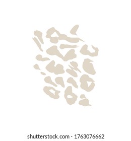 Tiger print pattern, isolated element, safari animal skin, vector texture decoration. Safari animal print pattern of tiger, abstract brown stripes on white background, African savanna art design