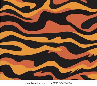 Tiger Print : Seamless Animal Skin Pattern : Vector Illustration