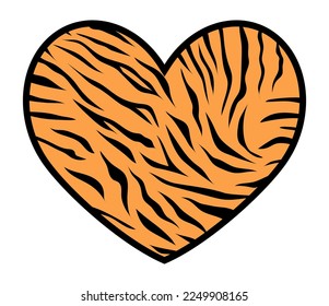 Tiger-Druck. Herzblut. Symbol der Liebe. Valentinstag. 