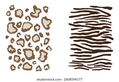 Tiger prints patterns, safari leopard, jaguar skin Set	