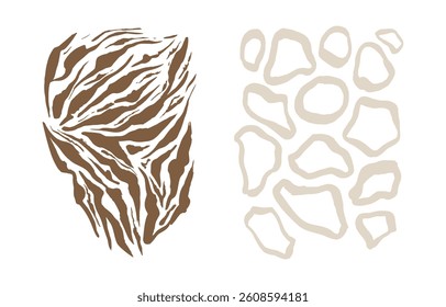 Tiger prints patterns, safari leopard, jaguar skin Set	