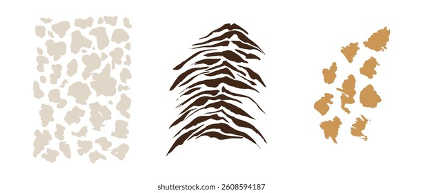 Tiger prints patterns, safari leopard, jaguar skin Set	