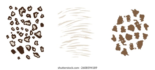 Tiger prints patterns, safari leopard, jaguar skin Set	