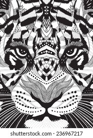 tiger psychedelic drawing