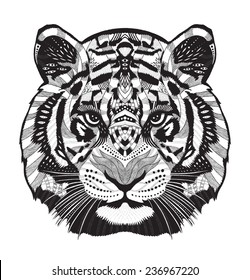 tiger psychedelic drawing