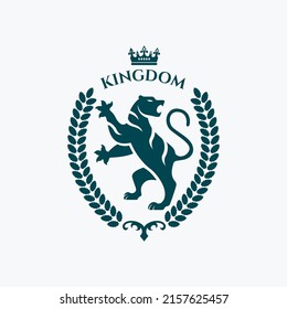 Tiger rampant badge logo vector