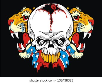 tiger rebel skull