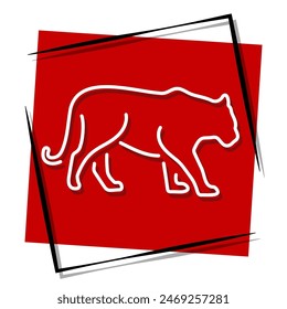 tiger red banner. Vector illustration.