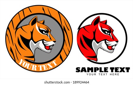 Tiger and red Tiger head. Tiger Pattern. 