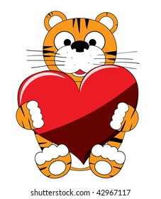 Tiger Red Heart Isolated On White Stock Vector (Royalty Free) 42967117