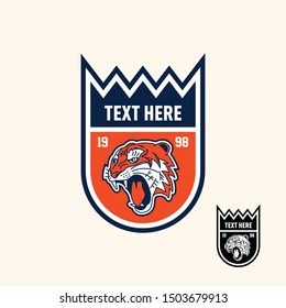 Tiger retro vintage patch badge style for sport logo or apparel emblem