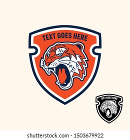 Tiger retro vintage patch badge style for sport logo or apparel emblem