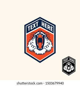 Tiger retro vintage patch badge style for sport logo or apparel emblem