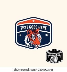 Tiger retro vintage patch badge style for sport logo or apparel emblem 