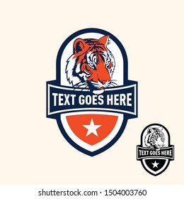 Tiger retro vintage patch badge style for sport logo or apparel emblem 