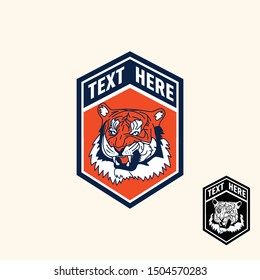 Tiger retro vintage patch badge style for sport logo or apparel emblem 
