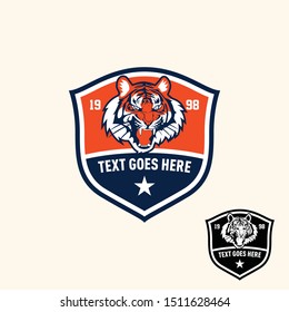 Tiger retro vintage patch badge style for sport logo or apparel emblem 
