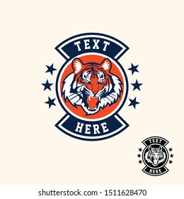 Tiger retro vintage patch badge style for sport logo or apparel emblem 