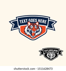 Tiger retro vintage patch badge style for sport logo or apparel emblem 