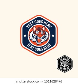 Tiger retro vintage patch badge style for sport logo or apparel emblem 
