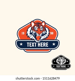 Tiger retro vintage patch badge style for sport logo or apparel emblem 