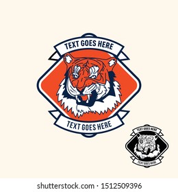Tiger retro vintage patch badge style for sport logo or apparel emblem 
