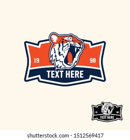 Tiger retro vintage patch badge style for sport logo or apparel emblem 