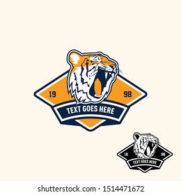 Tiger retro vintage patch badge style emblem template
