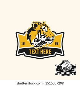 Tiger retro vintage patch badge style template
