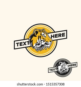 Tiger retro vintage patch badge style template