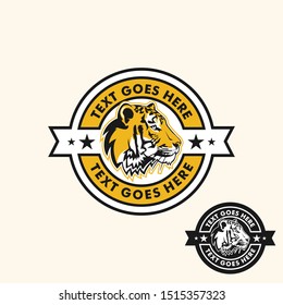 Tiger retro vintage patch badge style template