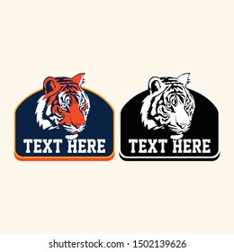 Tiger retro vintage patch for sport logo or apparel emblem template  