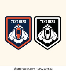 Tiger retro vintage patch for sport logo or apparel emblem template  