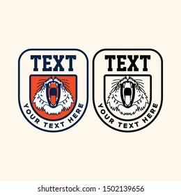 Tiger retro vintage patch for sport logo or apparel emblem template  