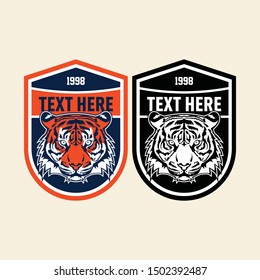 Tiger retro vintage patch for sport logo or apparel emblem template