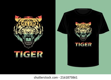 Tiger retro vintage t shirt design