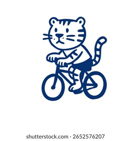 Un tigre montado en bicicleta