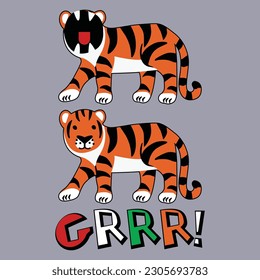 vector gráfico de camiseta tigre