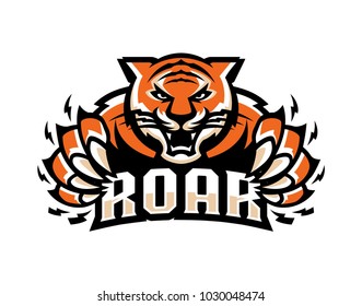 Tiger roar illustration logo template