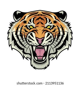 Vector premium de ilustración vectorial de tigre ruar El concepto de tecnología aislada. Estilo de caricatura plana adecuado para llevar páginas web, carteles, volantes, pegatinas, tarjetas