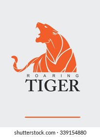 Tiger. Roaring Tiger. elegant tiger head combine with  text