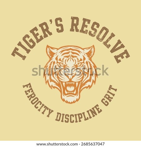 TIGER ROARING T-SHIRT VECTOR ILLUSTRATION